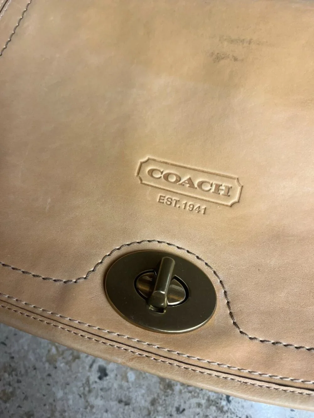 Coach Legacy 65th Anniversary Vachetta Leather Cresent Shoulder Bag Camel 11134